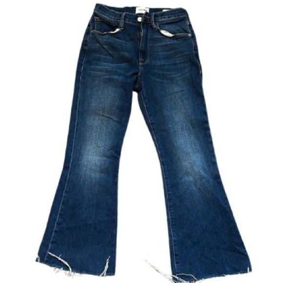 Frame Dark Wash Le Crop Flare Jeans-Size 26 - Picture 1 of 7